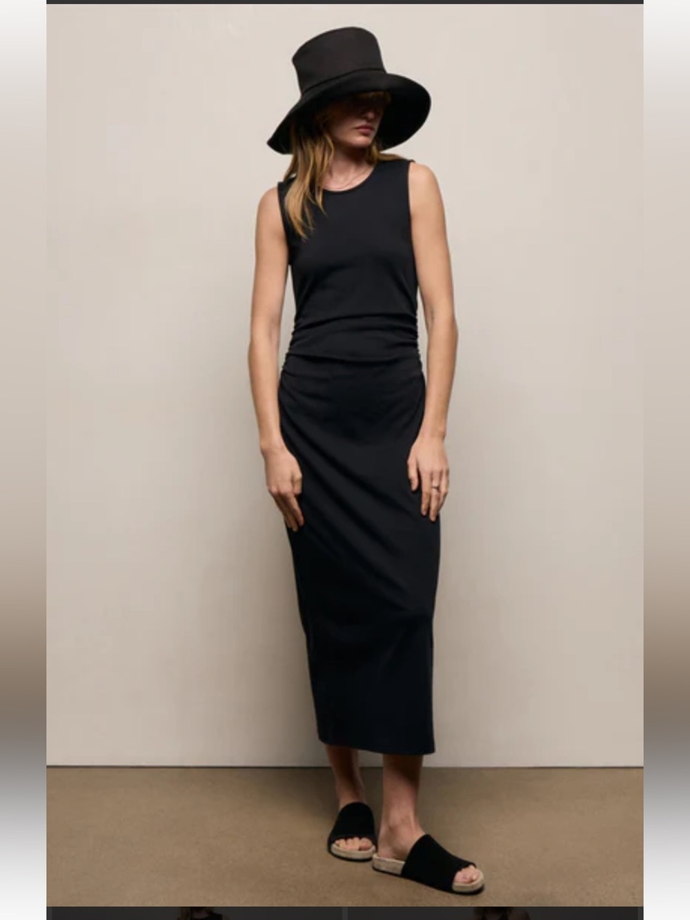 🔥NEW Classic Black Sleeveless Maxi/Midi Dress SzS JAMES PERSE Lux $389 PRICEFIRM